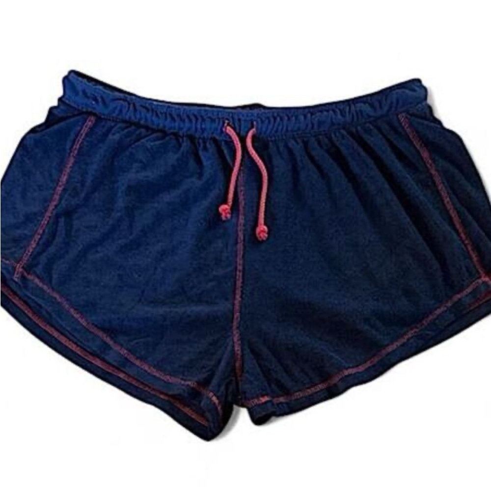 Free People Athletic Shorts Blue and Red with Elastic Waistband - Picture 4 of 6